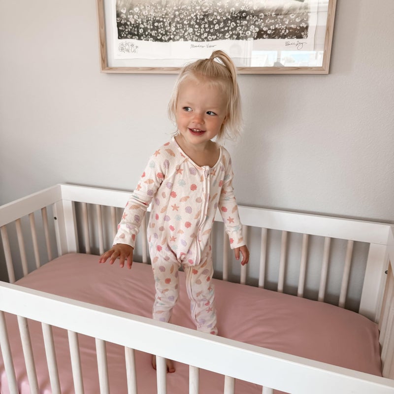 Max&So Baby Girls Crib Sheets | 2 Pack Floral & Solid Pink Ultra-Soft Bedding for Crib Mattress and Toddler Beds |Blended Cotton Fitted Crib Sheet for Baby Girls Comfort and Elegance by Max&So - Image 5
